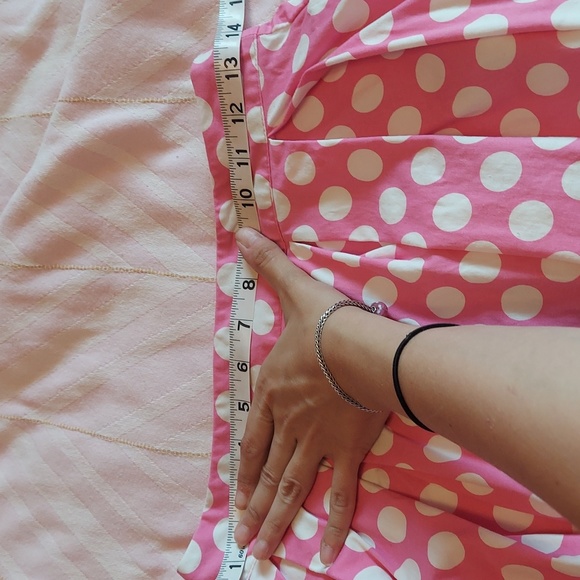 Pink swing skirt with white polka dots- Size Small - Picture 7 of 10